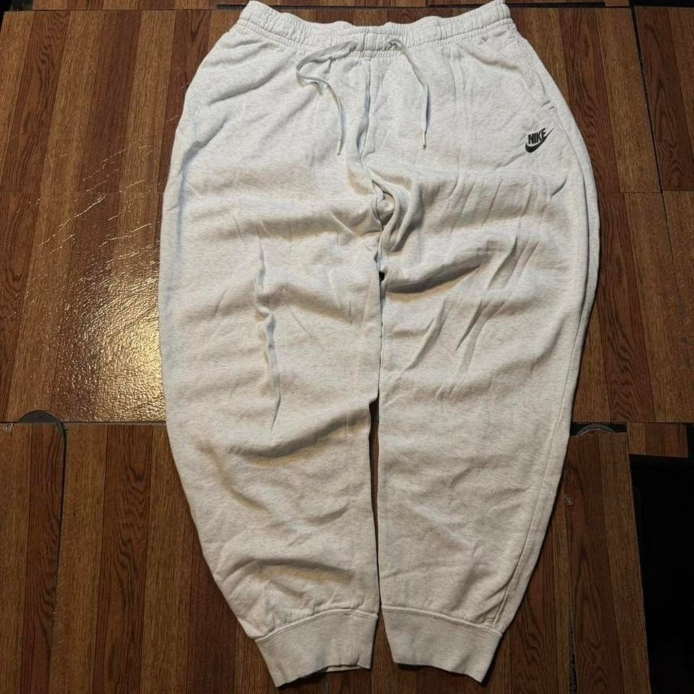 Nike Grey Heather Fleece Retro Sportswear Sweatpants Jogger Large